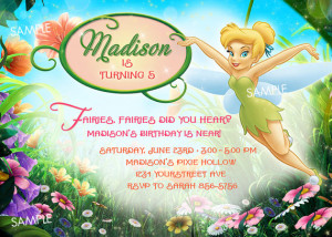 Tinkerbell Invitation for Disney Fairies Birthday Party - Tink Tinker ...
