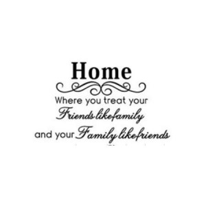DIY Quote Warm Home Friends Like Family Wall Sticker Vinyl Decal Art ...