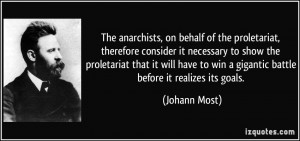 The anarchists, on behalf of the proletariat, therefore consider it ...