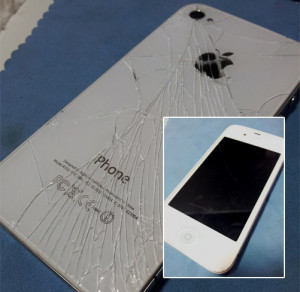 White iPhone 4 Cracked Back