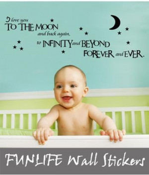 ... ]-10pcs I love you to the moon Baby Vinyl Wall Saying Quote Decals
