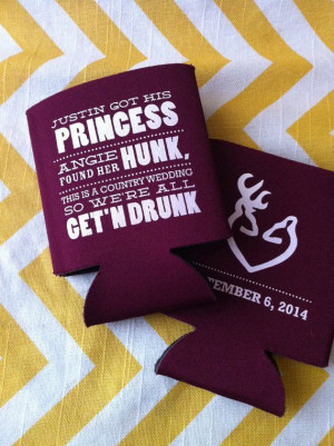 Country Wedding Koozies 200 count by RookDesignCo on Etsy, $158.00