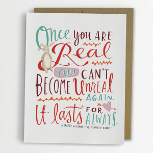 Velveteen Rabbit Once You Are Real Quote by emilymcdowelldraws, $4.50