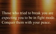Conquer those who tried to break you with your peace: Quote About ...