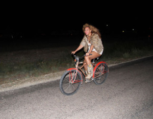 Beyonce rides her bike by night. Photo: Beyonce/Tumblr