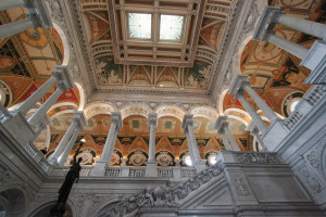 Ceiling and wall tiles design at The Great Hall of Library of Congress