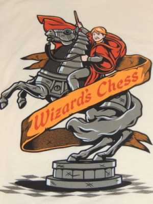 Wizard's Chess Teefury Cream Shirt Womens LARGE Ron Weasley Harry ...