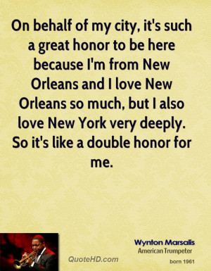 On behalf of my city, it's such a great honor to be here because I'm ...