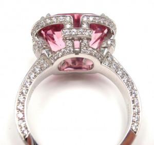 TIFFANY & CO. Diamond Platinum Pink Spinel 'Blue Book' Ring