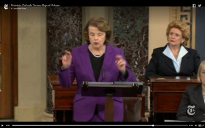 The gargoyle to the right of Feinstein showed her seriousness by ...