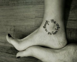 Black Foot Quote Tattoos for Girls - Cute Foot Quote Tattoos