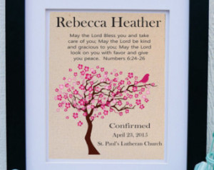 Personalized Bible Verse - Girls co nfirmation - Bible Verse Numbers 6 ...