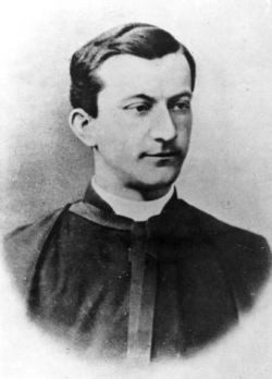 Léon Dehon , pendiri Kongregasi dalam sebuah foto yang dibuat tahun ...