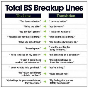 Total Breakup Lines- lmao some of these are scary true because i said ...
