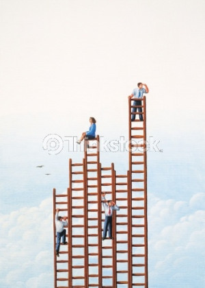 Stock Illustration: Climbing the Corporate Ladder