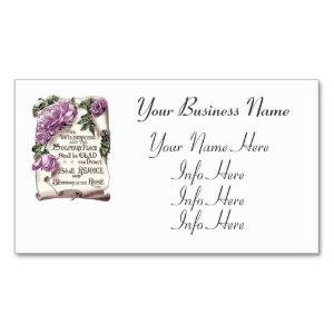 Bible Quote And Pink Roses Business Cards