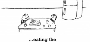 Happiness is, eating the previous night’s pizza as breakfast.