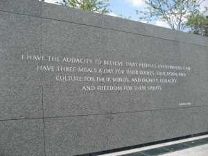 Martin Luther King Memorial Quotes There are several quotes