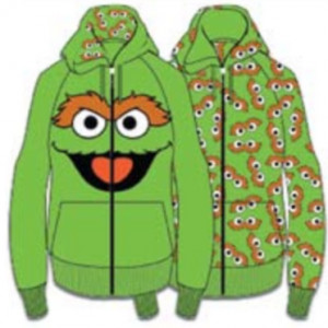Oscar The Grouch Face Sesame Street Reversible Hoodie