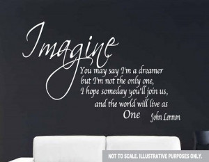 Large John Lennon Wall Quote Decal Sticker 34