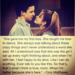 Corey and Topanga:unrealistic expectations from the 90s..