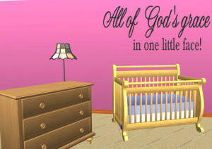 All of God's Grace Vinyl Wall Quotes Nursery Room Wall Lettering Decal ...