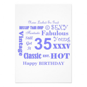35th birthday party invitations custom birthday party invitations ...