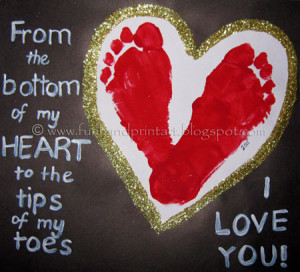 From the Bottom of my Heart to the Tips of my Toes Footprint Card