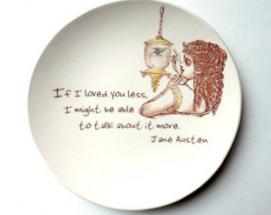 ... Jane Austen Quote, Emma, Romantic quote, Blue bird in Cage, Ring Dish