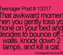 awkward, awkward moment, bed, cat, funny, phone, quote, quotes, text ...