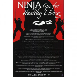 24x36 ninja tips list for healthy living art poster print a ninja ...
