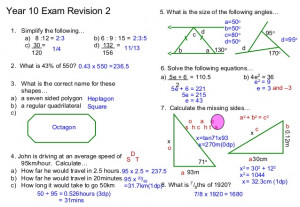 Year 10 end of year exam revision 2