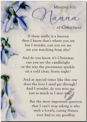 Missing Mom Quotes Heaven Missing nana at christmas time
