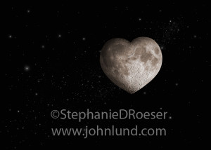 Pictured is the ultimate romantic moon, a heart-shaped full moon ...