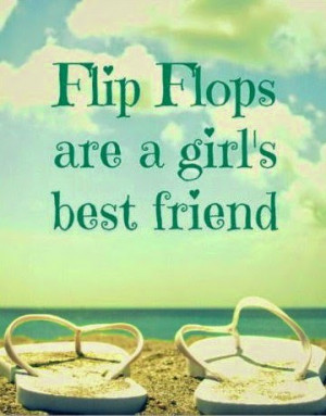 Flip flops on the beach photograph with quote