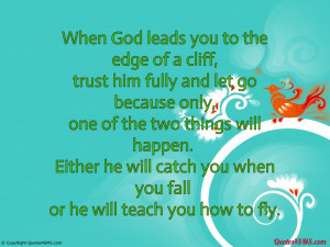 When God leads you to the edge of a cliff...