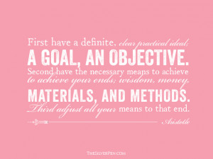 Silver Lining Quotes: A Goal, An Objective by Aristotole - The