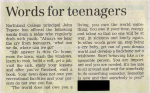Words For Teenagers: Advice From 1950s Featured In School Newsletter ...