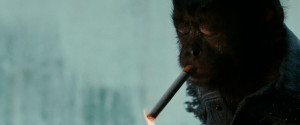 Donc c'est sa référence au singe fumant sa cigarette .