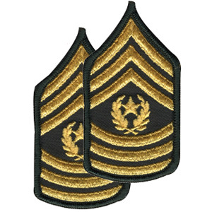 ... Drab/Gold - US Army Command Sergeant Major Sew On Patch Pair, E