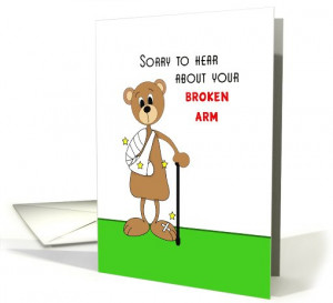 Broken Arm Scrub Bear Get Well card 823025