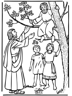 bible coloring pages new testament zacchaeus and jesus