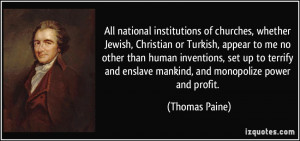 Jewish Quotes - All national institutions of churches, whether Jewish ...