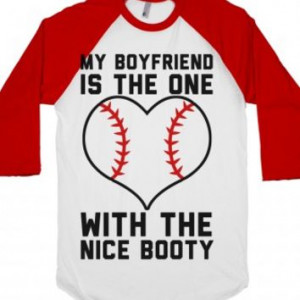 My Boyfriend Is The One (baseball)-Unisex White/Red T-Shirt