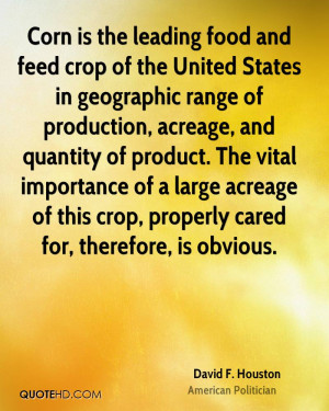crop of the United States in geographic range of production, acreage ...