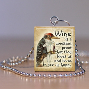 Scrabble Pendant Jewelry Wine and God Funny by MaDGreenCreations, $5 ...