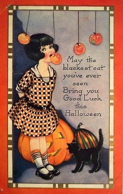 Illustration vintage Halloween 1900s vintage halloween posctard