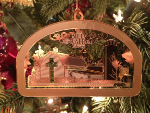 The Billy Graham Library Barn Christmas Ornament