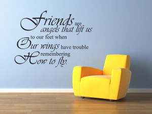 ... -Decal-Sticker-Quote-Vinyl-Friends-are-Angels-Friends-Friendship-J75