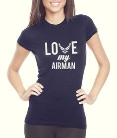 Love My Airman - Air Force - Navy Blue Fitted by DearlyLovedBoutique